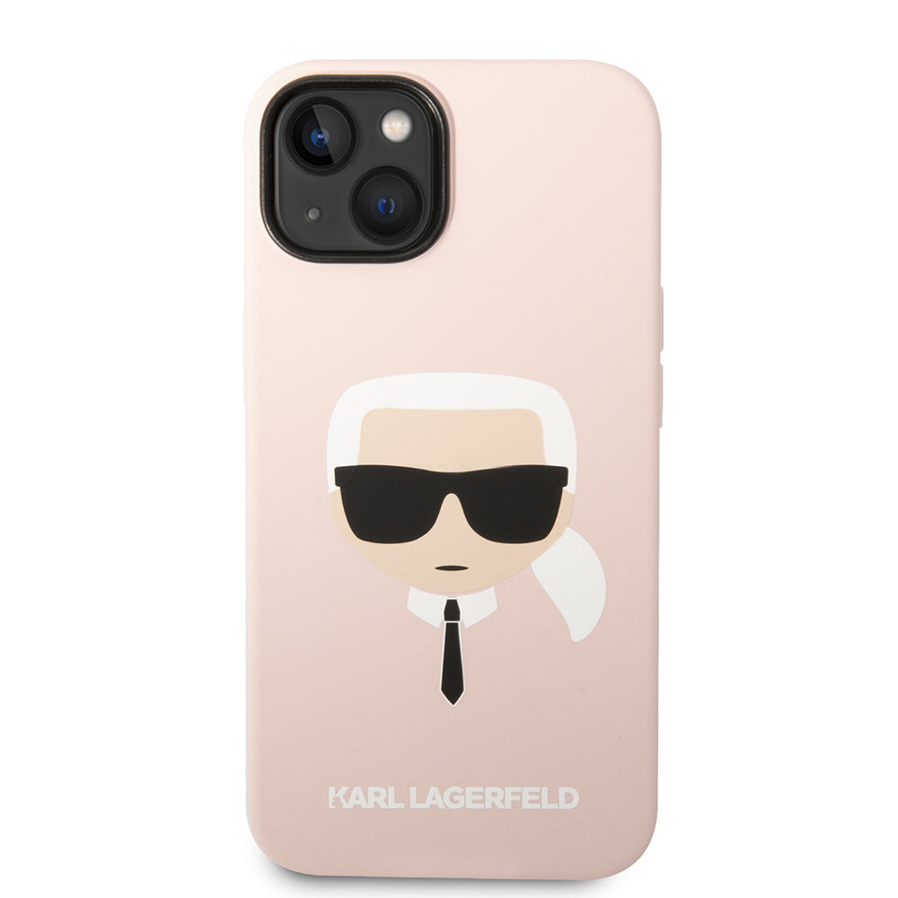 MagSafe Hülle für Apple iPhone 14 Plus, Karl Lagerfeld, Silikon Karl's Head, Rosa
