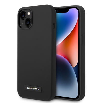 MagSafe Hülle für Apple iPhone 14 Plus, Karl Lagerfeld, Silicone Plaque, Schwarz