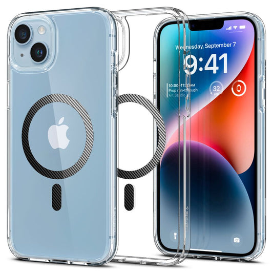MagSafe Hülle für Apple iPhone 14 Plus, Spigen, Ultra Hybrid Carbon, Transparent