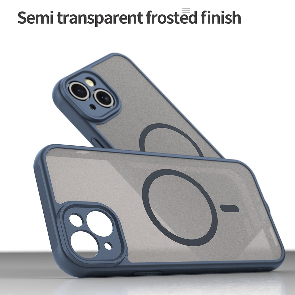 MagSafe-Hülle für Apple iPhone 14 Plus, Techsuit, HaloFrost II, Marineblau
