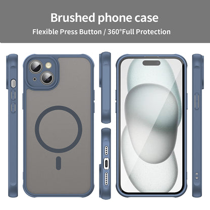 MagSafe-Hülle für Apple iPhone 14 Plus, Techsuit, HaloFrost II, Marineblau