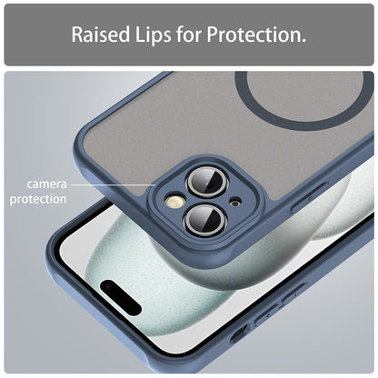 MagSafe-Hülle für Apple iPhone 14 Plus, Techsuit, HaloFrost II, Marineblau