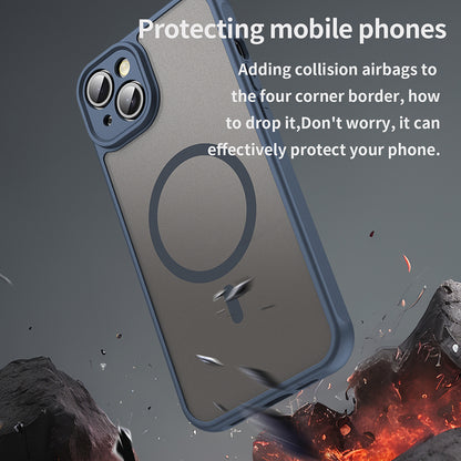 MagSafe-Hülle für Apple iPhone 14 Plus, Techsuit, HaloFrost II, Marineblau