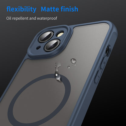 MagSafe-Hülle für Apple iPhone 14 Plus, Techsuit, HaloFrost II, Marineblau