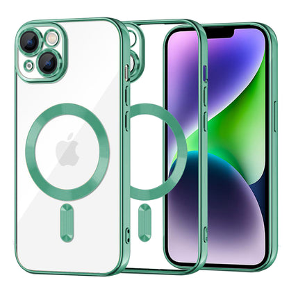 MagSafe-Hülle für Apple iPhone 14 Plus, Techsuit, Luxury Crystal, Hellgrün