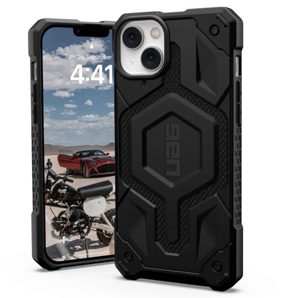 MagSafe-Hülle für Apple iPhone 14 Plus, Urban Armor Gear, Monarch Pro Kevlar, Schwarz