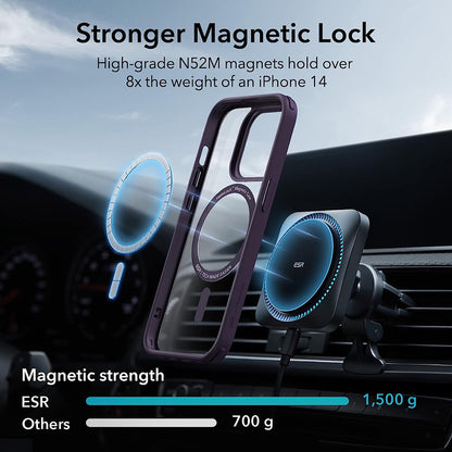 MagSafe-Hülle für Apple iPhone 14 Pro, ESR, Classic Hybrid, Transparent Lila