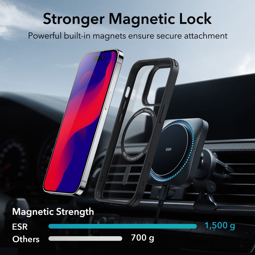 MagSafe Case for Apple iPhone 14 Pro, ESR, Classic Hybrid, Transparent Black