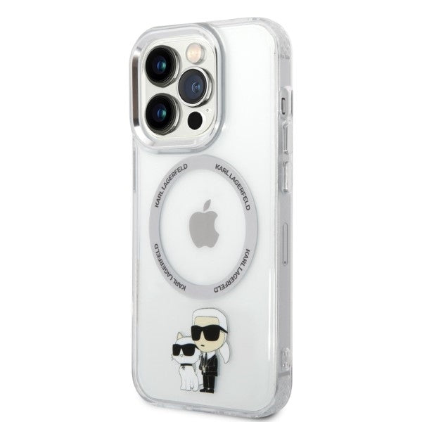 MagSafe Hülle für Apple iPhone 14 Pro, Karl Lagerfeld, Ikonik Karl & Choupette, Transparent