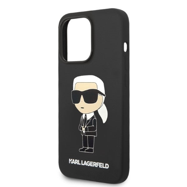 MagSafe Case for Apple iPhone 14 Pro, Karl Lagerfeld, Ikonik Karl Silicone, Black