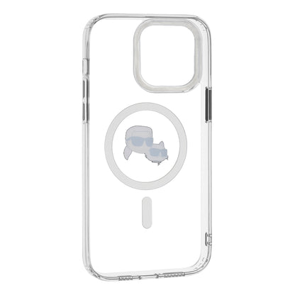 MagSafe Hülle für Apple iPhone 14 Pro Max, Karl Lagerfeld, IML Metal Karl & Choupette's Heads, Weiß