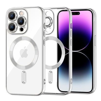 MagSafe Case for Apple iPhone 14 Pro Max, Techsuit, Luxury Crystal, Silver