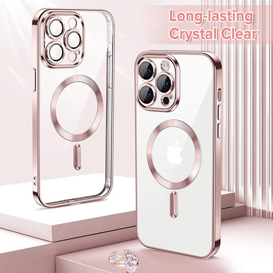 MagSafe Case for Apple iPhone 14 Pro Max, Techsuit, Luxury Crystal, Pink