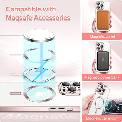MagSafe-Hülle für Apple iPhone 14 Pro Max, Techsuit, Luxury Crystal, Rosa