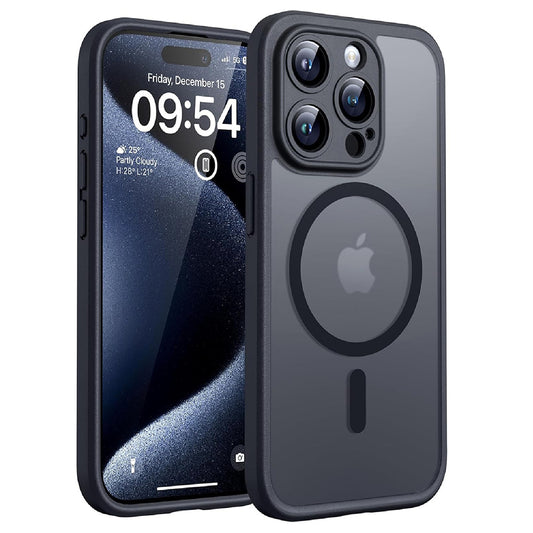 MagSafe-Hülle für Apple iPhone 14 Pro Max, Techsuit, PureFrost, Satin Schwarz