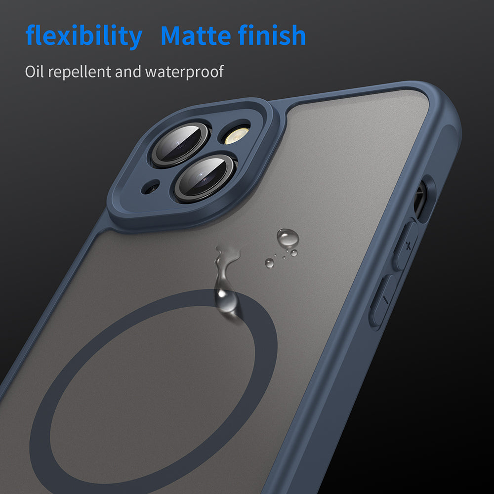 MagSafe-Hülle für Apple iPhone 14, Techsuit, HaloFrost II, Marineblau