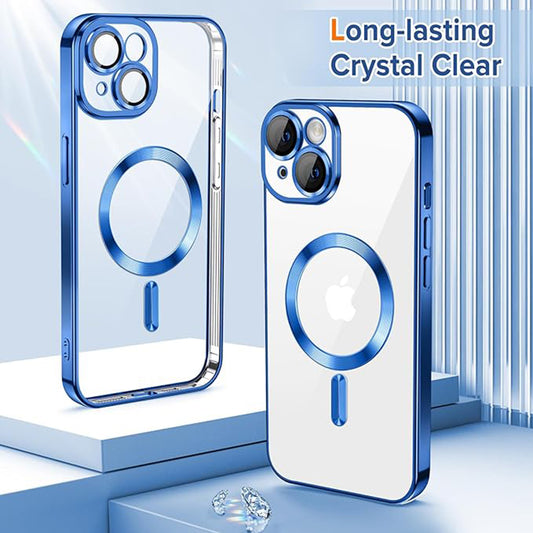 MagSafe Case for Apple iPhone 14, Techsuit, Luxury Crystal, Dark Blue
