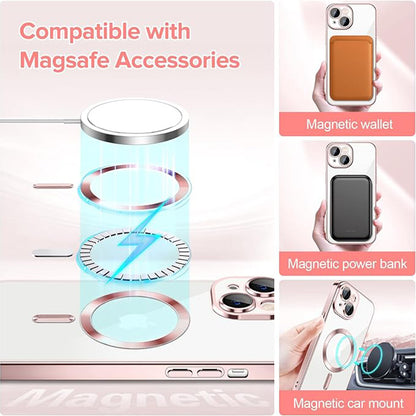 MagSafe-Hülle für Apple iPhone 14, Techsuit, Luxury Crystal, Rosa