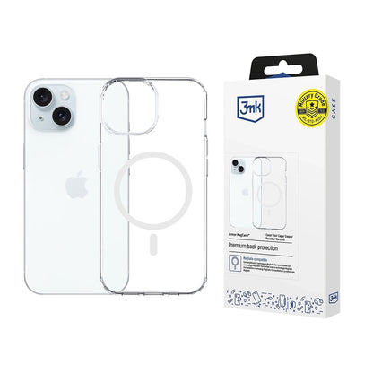 MagSafe-Hülle für Apple iPhone 15, 3MK, Armor MagCase, Transparent
