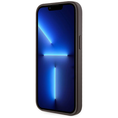 MagSafe Hülle für Apple iPhone 15, Guess, Cardslot 4G Stripes, Braun