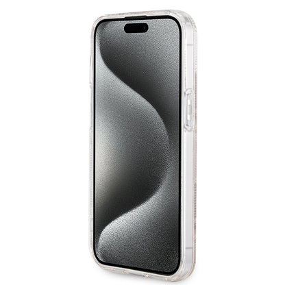 MagSafe Hülle für Apple iPhone 15, Guess, IML Gcube, Braun