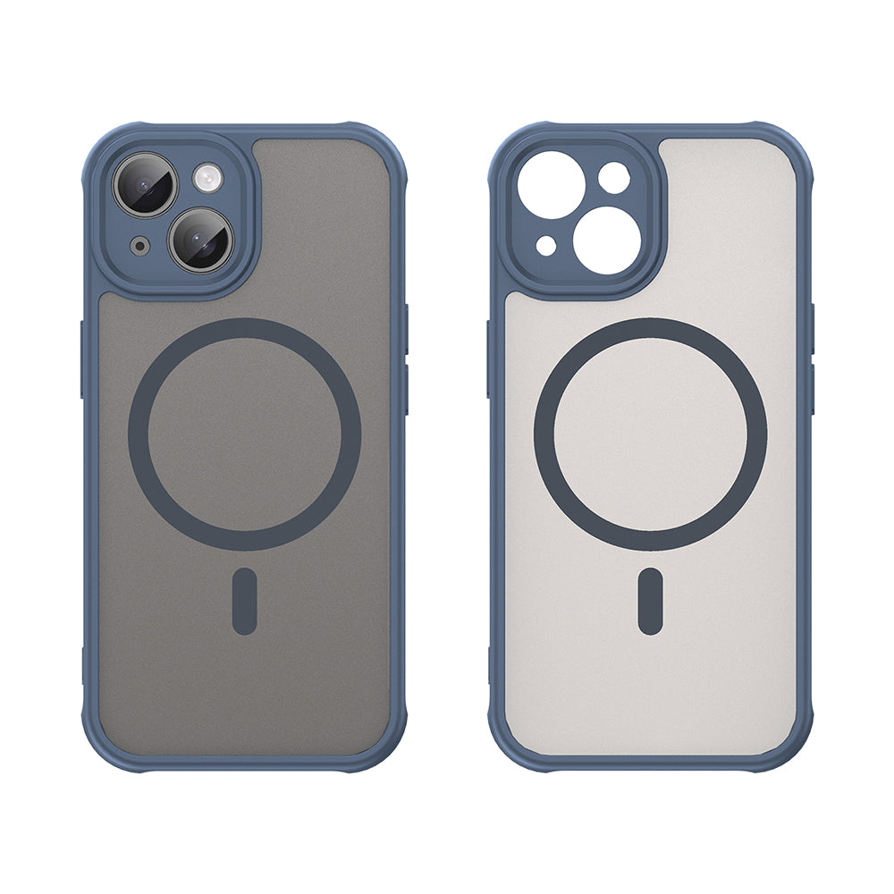 MagSafe-Hülle für Apple iPhone 15 Plus, Techsuit, HaloFrost II, Marineblau