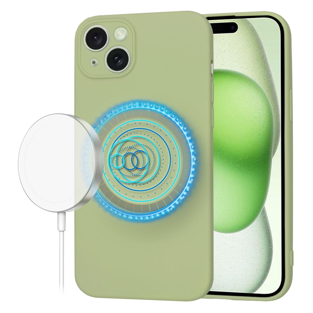 MagSafe-Hülle für Apple iPhone 15 Plus, Techsuit, SoftFlex, Matcha