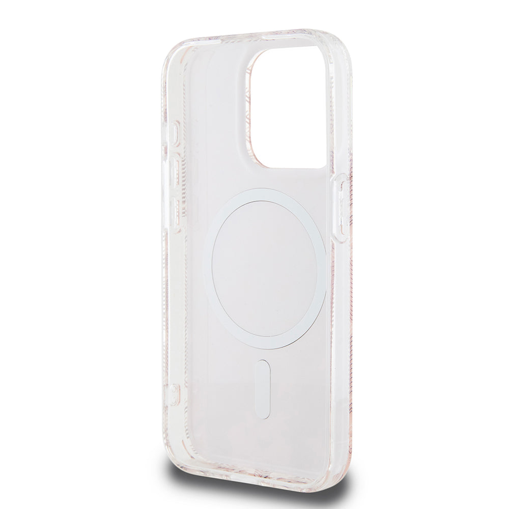 MagSafe Hülle für Apple iPhone 15 Pro, Guess, IML Gcube, Rosa