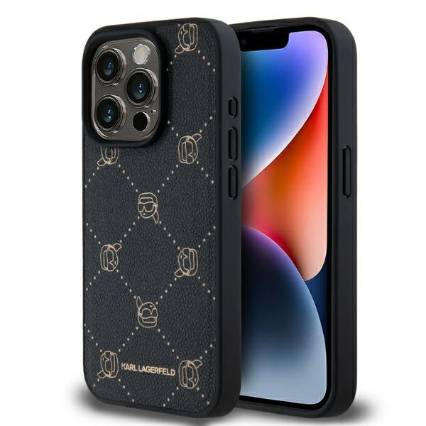 MagSafe Hülle für Apple iPhone 15 Pro, Karl Lagerfeld, Karl's Head, Schwarz