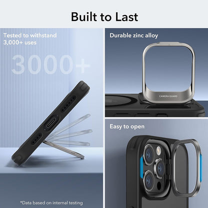 MagSafe Hülle für Apple iPhone 15 Pro Max, ESR, Classic Hybrid Kickstand, Schwarz Transparent