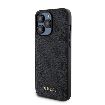 MagSafe Hülle für Apple iPhone 15 Pro Max, Guess, Powerbank 4G Metal Logo, Schwarz