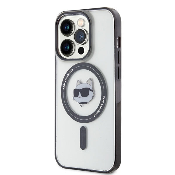 MagSafe Case for Apple iPhone 15 Pro Max, Karl Lagerfeld, IML Choupette's Head, Transparent