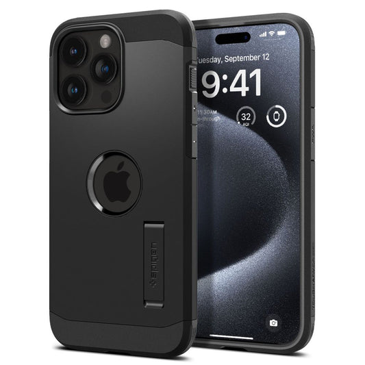 MagSafe Hülle für Apple iPhone 15 Pro Max, Spigen, Tough Armor, Schwarz ACS06594
