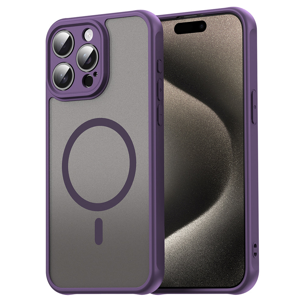 MagSafe Case for Apple iPhone 15 Pro Max, Techsuit, HaloFrost II, Purple