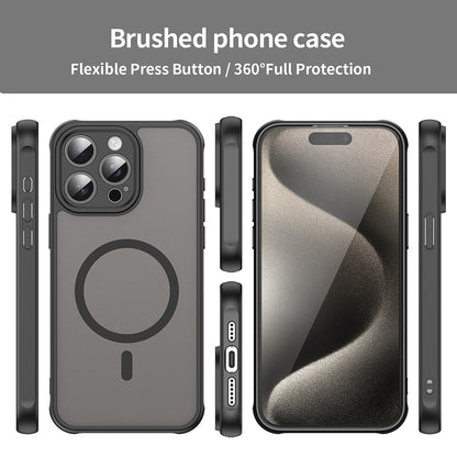 MagSafe-Hülle für Apple iPhone 15 Pro Max, Techsuit, HaloFrost II, Schwarz