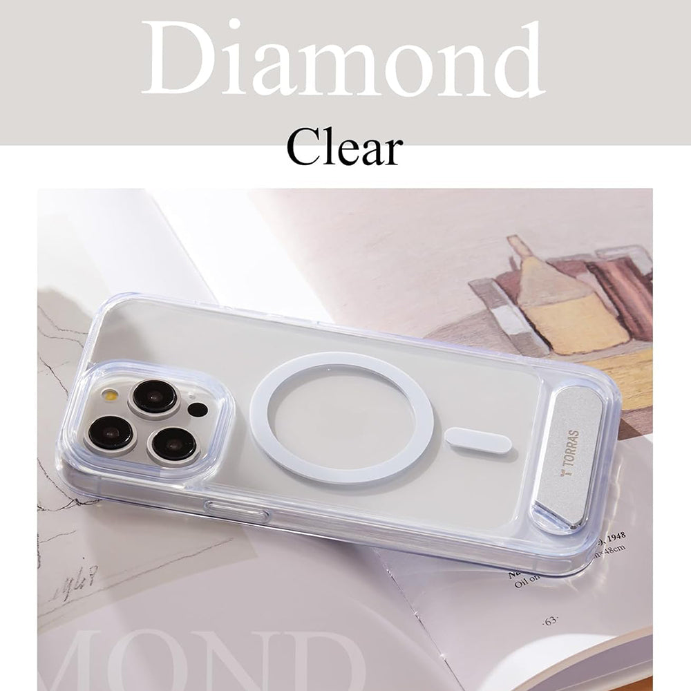 MagSafe Case for Apple iPhone 15 Pro Max, Torras, Pstand, Transparent