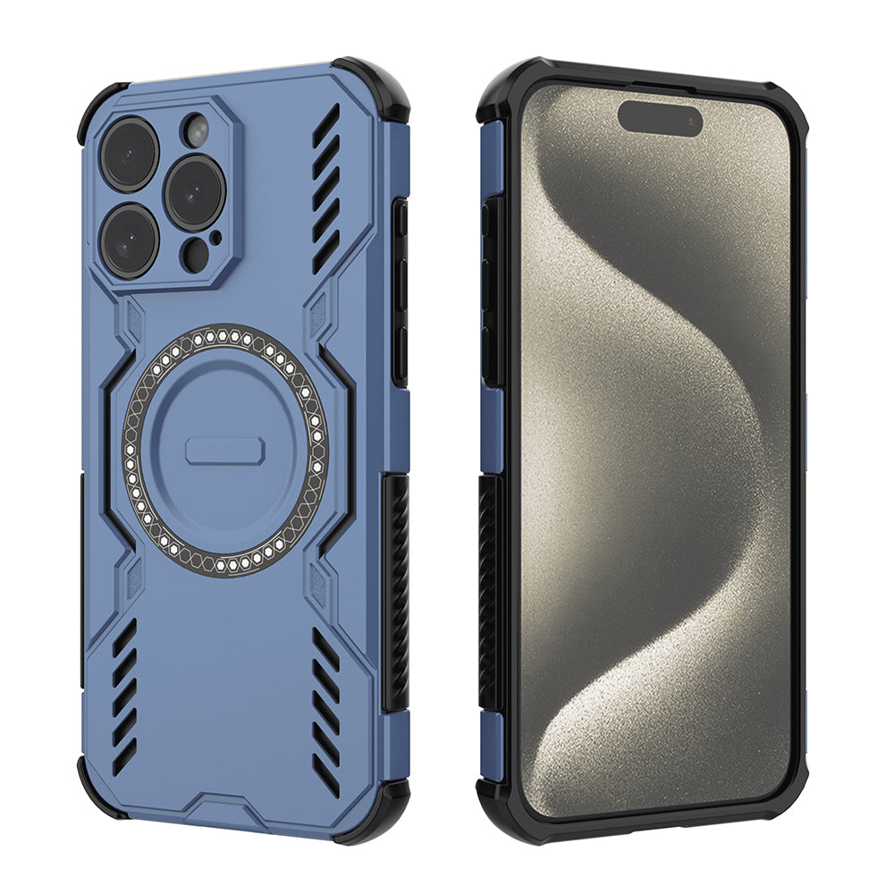 MagSafe Case for Apple iPhone 15 Pro, Techsuit, ArmorMag, Blue