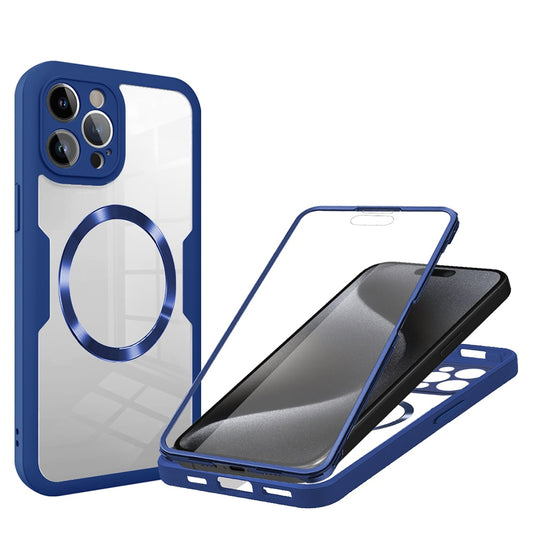 MagSafe Case for Apple iPhone 15 Pro, Techsuit, ColorVerse 360, Blue