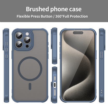 MagSafe-Hülle für Apple iPhone 15 Pro, Techsuit, HaloFrost II, Marineblau