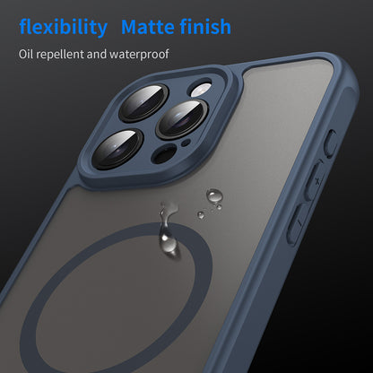 MagSafe-Hülle für Apple iPhone 15 Pro, Techsuit, HaloFrost II, Marineblau