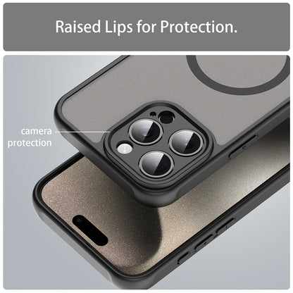 MagSafe-Hülle für Apple iPhone 15 Pro, Techsuit, HaloFrost II, Schwarz