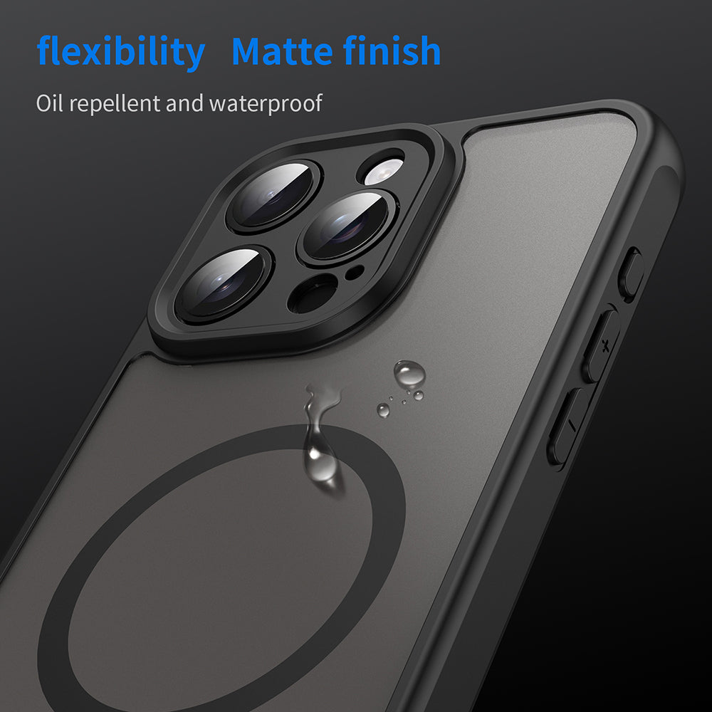 MagSafe-Hülle für Apple iPhone 15 Pro, Techsuit, HaloFrost II, Schwarz