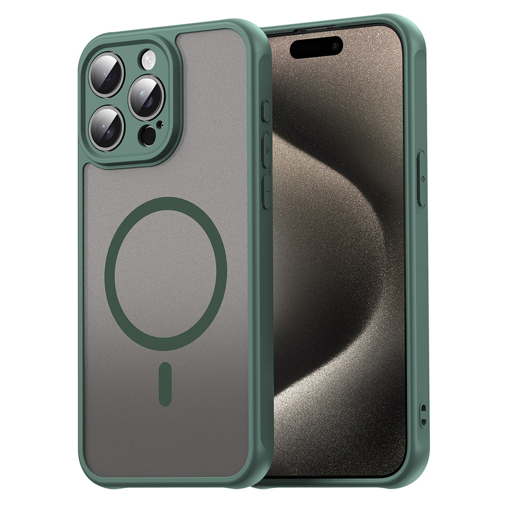 MagSafe Case for Apple iPhone 15 Pro, Techsuit, HaloFrost II, Green