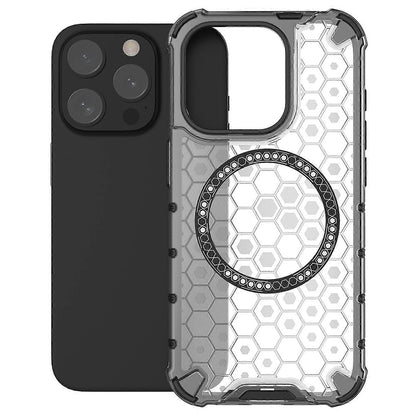 MagSafe-Hülle für Apple iPhone 15 Pro, Techsuit, HoneyComb Shield, Weiß