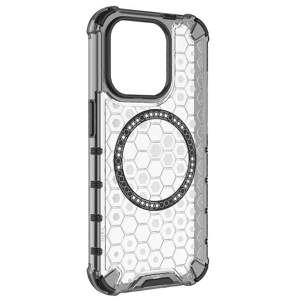 MagSafe-Hülle für Apple iPhone 15 Pro, Techsuit, HoneyComb Shield, Weiß