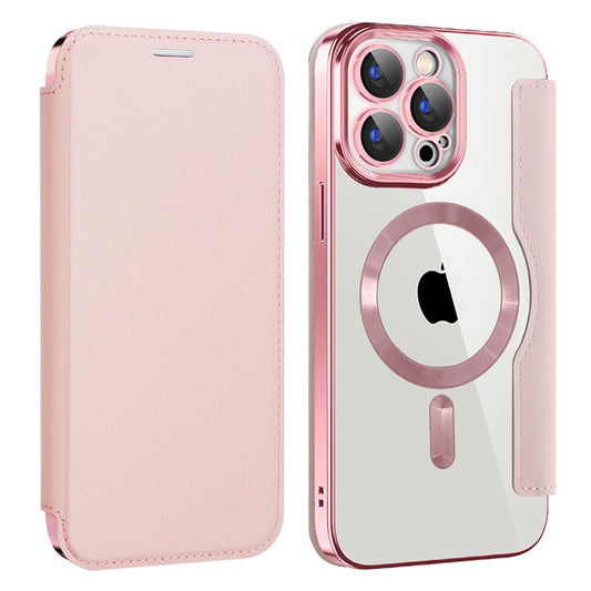 MagSafe Case for Apple iPhone 15 Pro, Techsuit, SmartMag Book, Pink