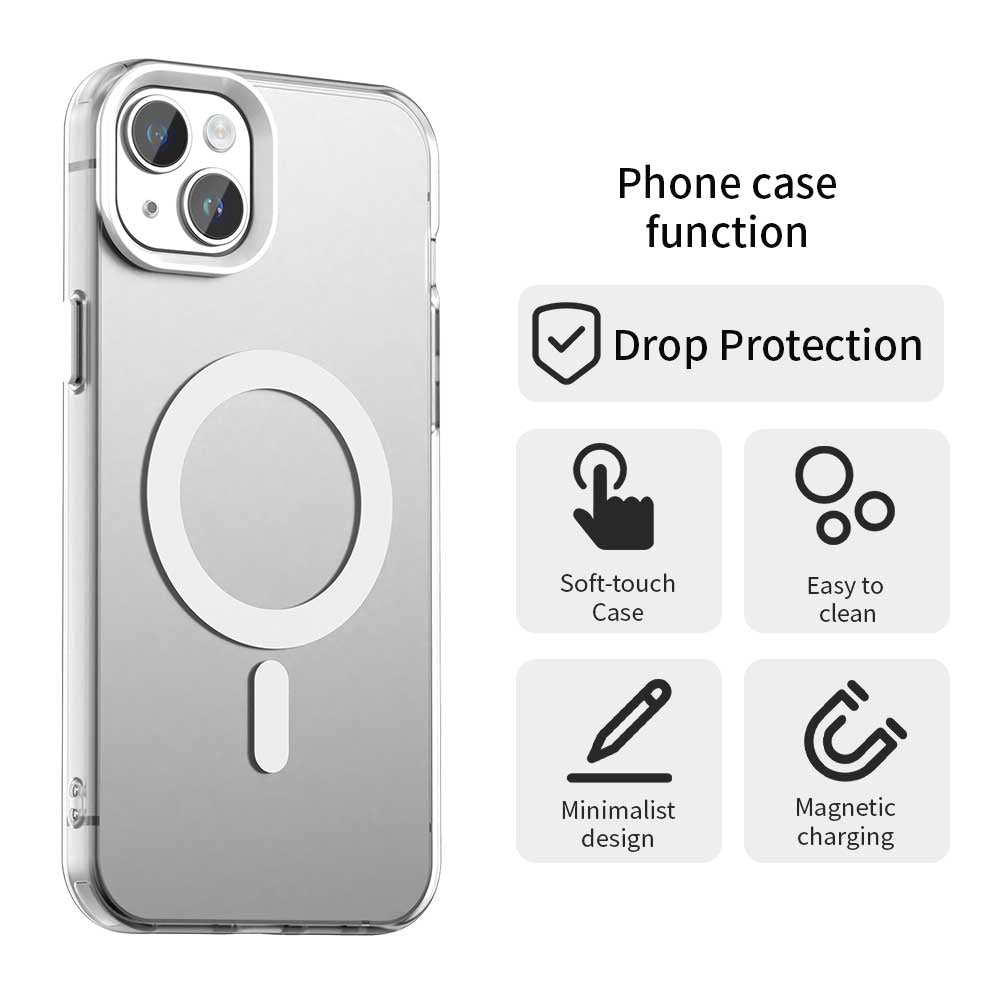 MagSafe-Hülle für Apple iPhone 15, Techsuit, CandyCase, Weiß