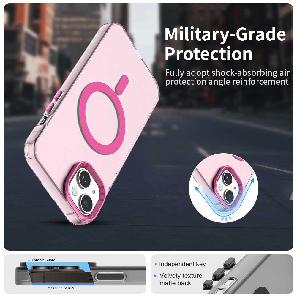 MagSafe Case for Apple iPhone 15, Techsuit, CandyCase, Pink