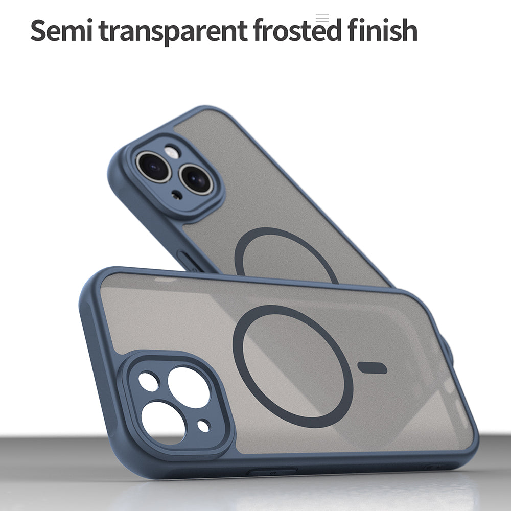 MagSafe-Hülle für Apple iPhone 15, Techsuit, HaloFrost II, Marineblau