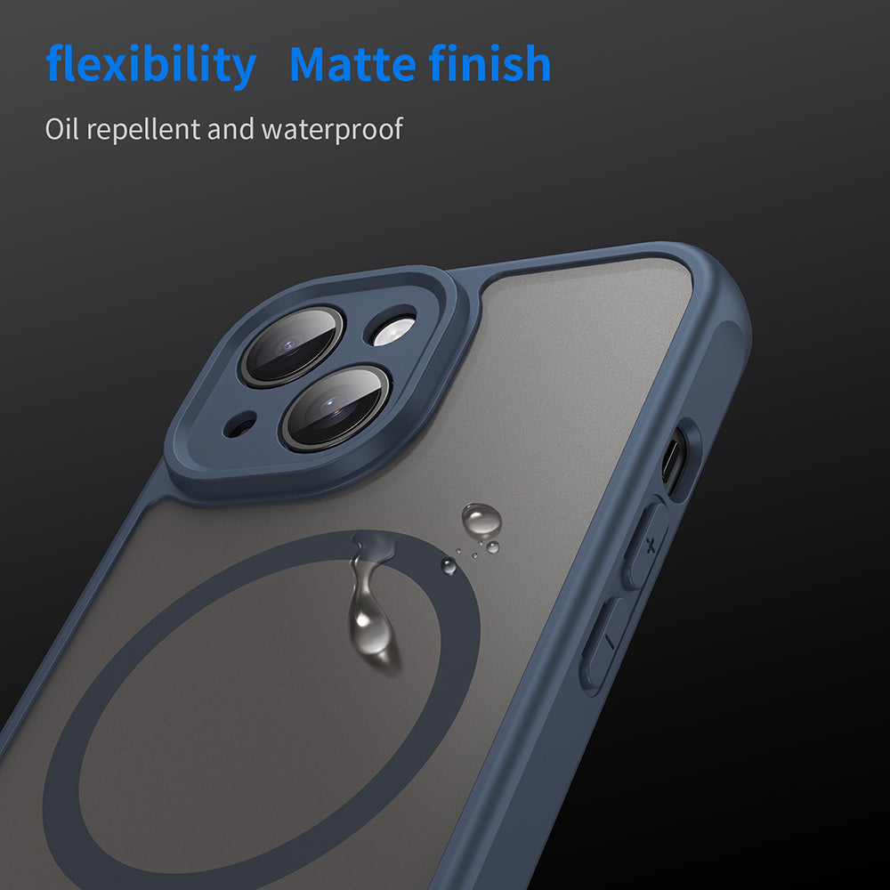 MagSafe-Hülle für Apple iPhone 15, Techsuit, HaloFrost II, Marineblau